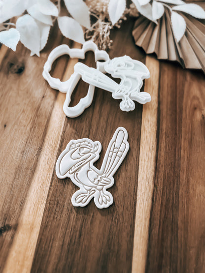 Sassy Tropical Bird Stamp and Cutter - Perfect for Fondant & Sugar Cookies