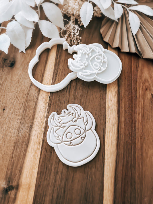 Happy Warthog Friend Stamp and Cutter - Perfect for Fondant & Sugar Cookies