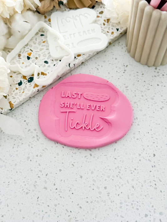 Last Pickle She'll Ever Tickle Stamp & Cutter - Perfect for Fondant & Sugar Cookies