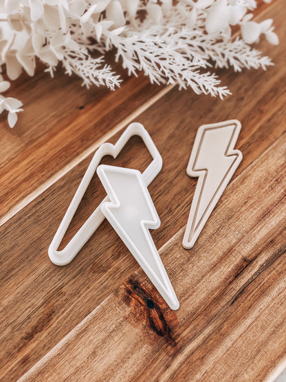 Lightning Bolt - Cookie Stamp & Cutter - Fondant & Sugar Cookies