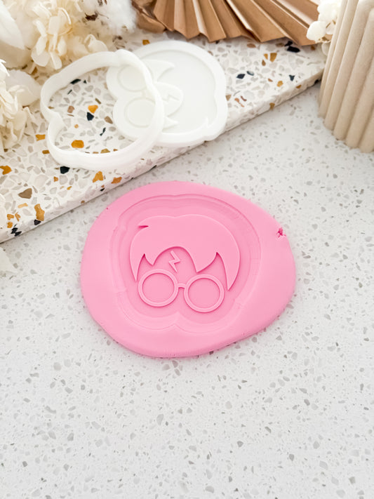 Lightning Wizard Head Stamp & Cutter - Perfect for Fondant & Sugar Cookies
