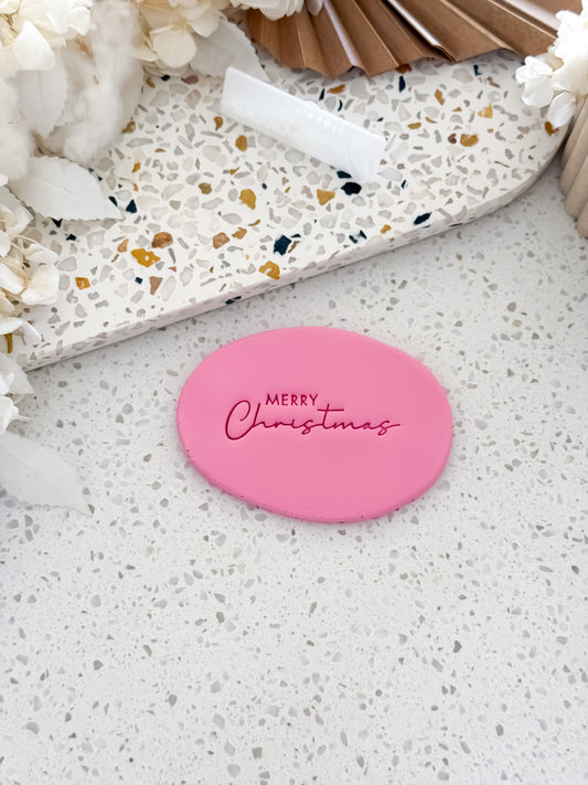 Merry Christmas Cookie Stamp - Perfect for Fondant, Sugar Cookies & Baking