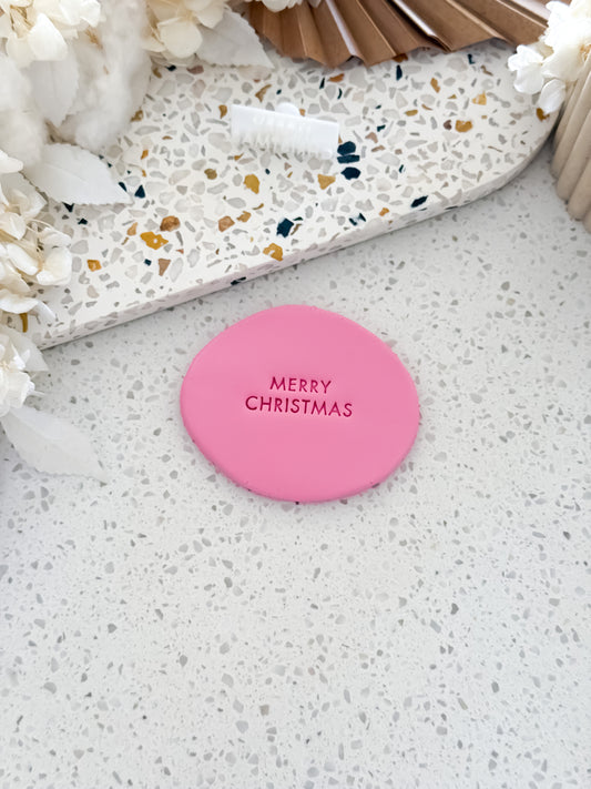 Merry Christmas (Small) Cookie Stamp - Perfect for Fondant, Sugar Cookies & Baking