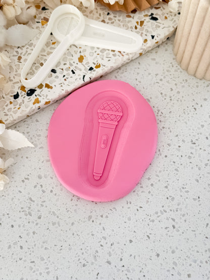 Microphone Stamp & Cutter - Perfect for Fondant & Sugar Cookies