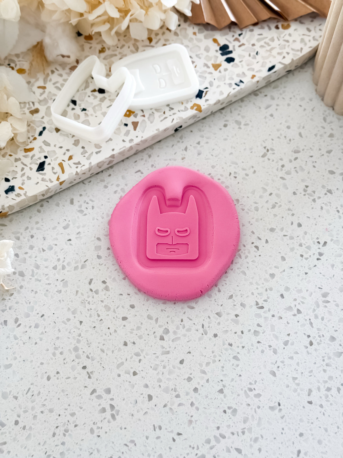 Mini Bat Hero Head (Block) Stamp & Cutter - Perfect for Fondant & Sugar Cookies