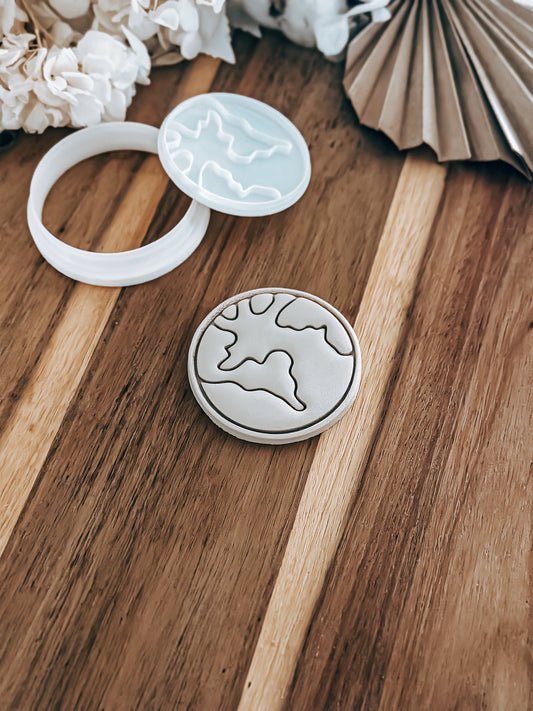 Mini Earth - Cookie Stamp and Cutter - Fondant & Sugar Cookies