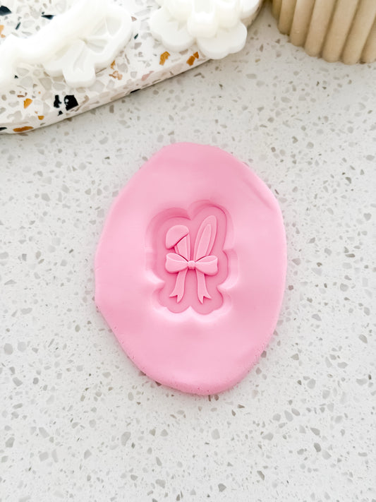 Mini Easter Bunny Ears Bow Stamp & Cutter - Perfect for Fondant & Sugar Cookies
