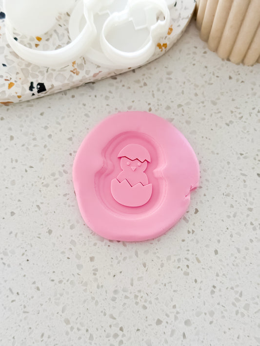 Mini Easter Chick Hatching Stamp & Cutter - Perfect for Fondant & Sugar Cookies