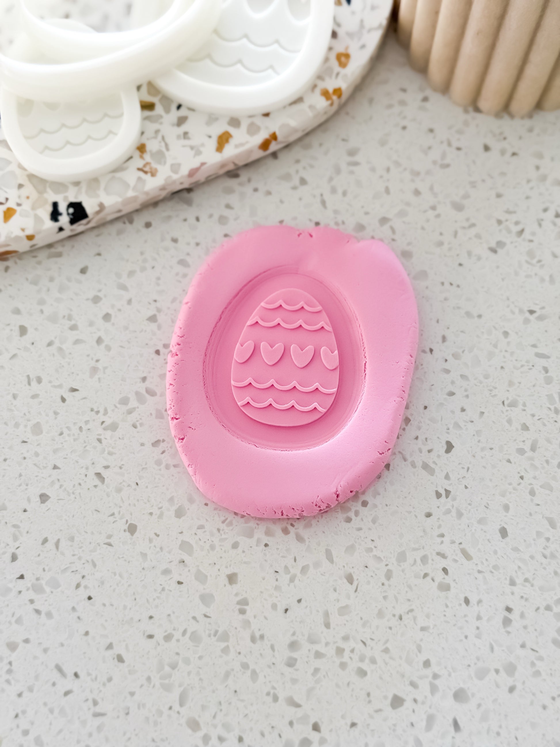 Mini Easter Egg Stamp & Cutter - Perfect for Fondant & Sugar Cookies