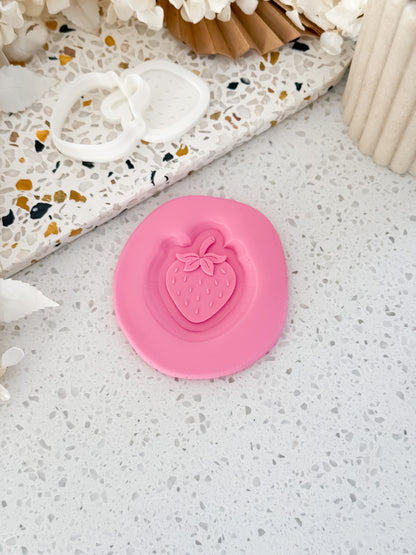 Mini Strawberry Cookie Stamp & Cutter - Perfect for Fondant & Sugar Cookies