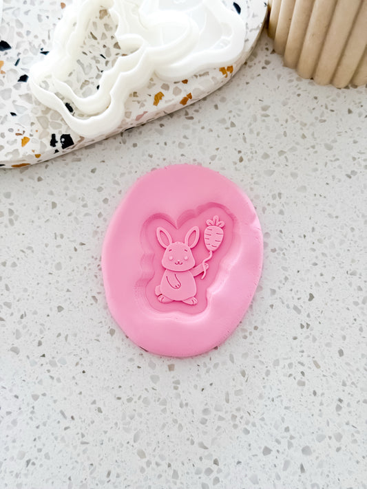 Mini Sunny Bunny (Carrot Balloon) Stamp & Cutter - Perfect for Fondant & Sugar Cookies