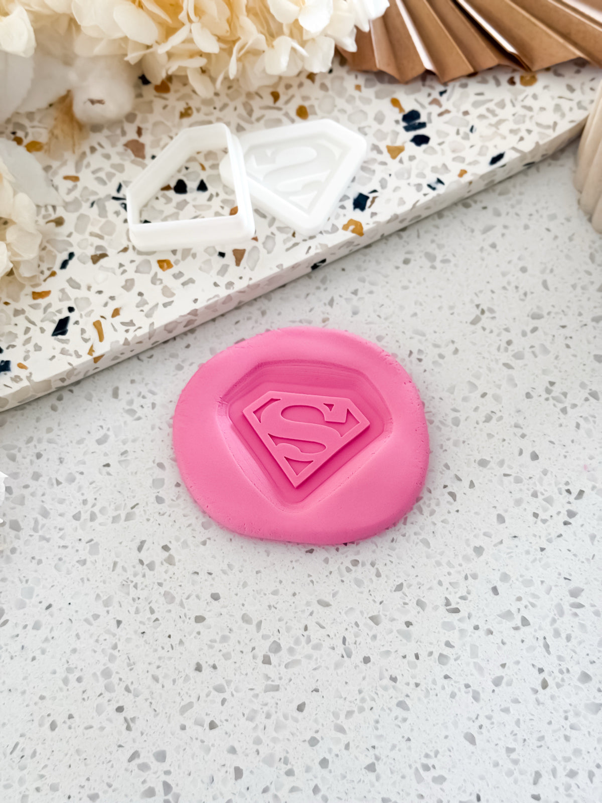 Mini Superhero Shield Stamp & Cutter - Perfect for Fondant & Sugar Cookies