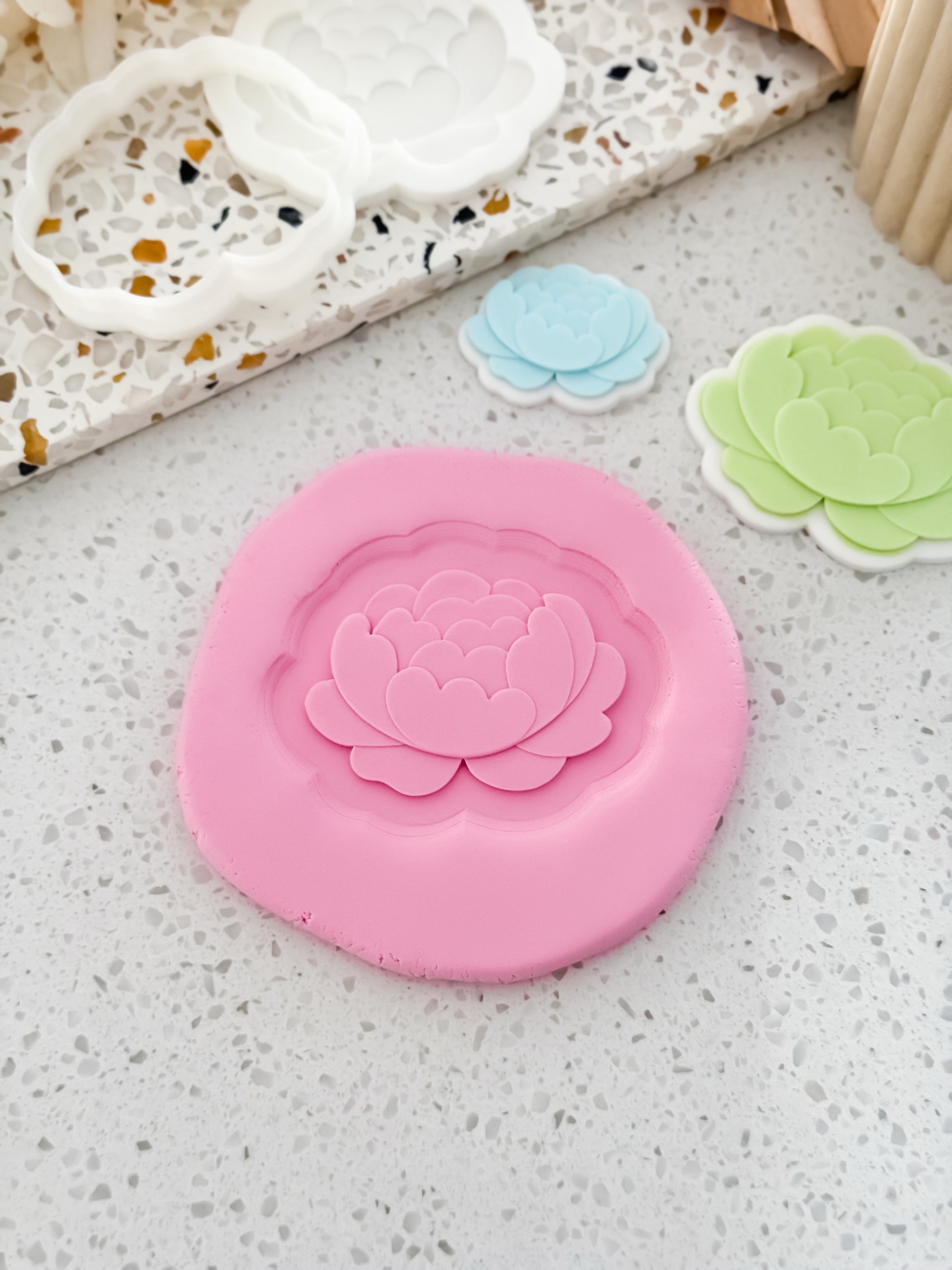 Peony Bloom (Petal) Stamp & Cutter - Perfect for Fondant & Sugar Cookies
