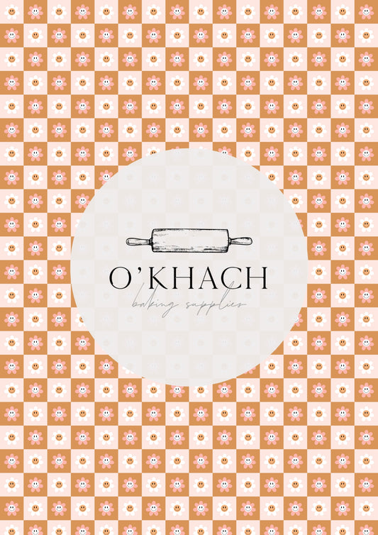 Retro Happy Pattern No.12 - Edible Image - O'Khach Baking Supplies