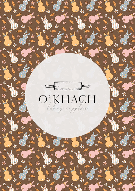 Spring Bunny Pattern No.3 - Edible Image - O'Khach Baking Supplies