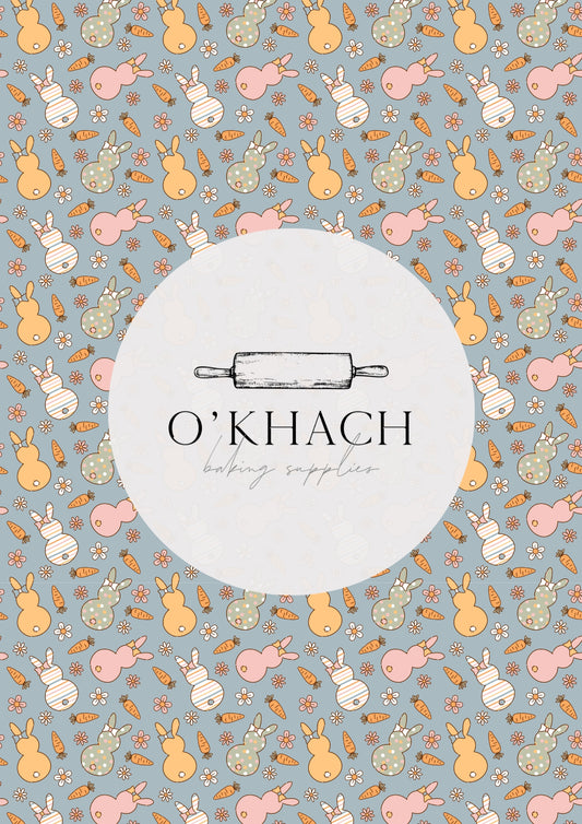 Spring Bunny Pattern No.6 - Edible Image - O'Khach Baking Supplies