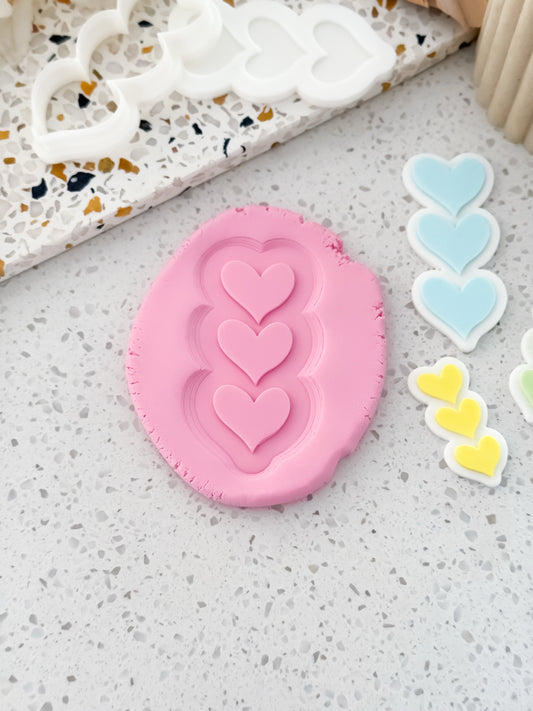 Stacked Hearts Stamp & Cutter - Perfect for Fondant & Sugar Cookies