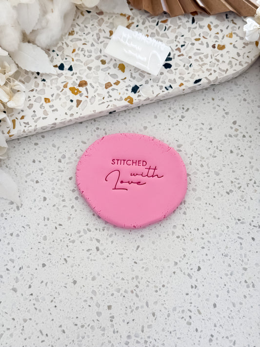 Stitched With Love Cookie Stamp - Perfect for Fondant, Sugar Cookies & Baking