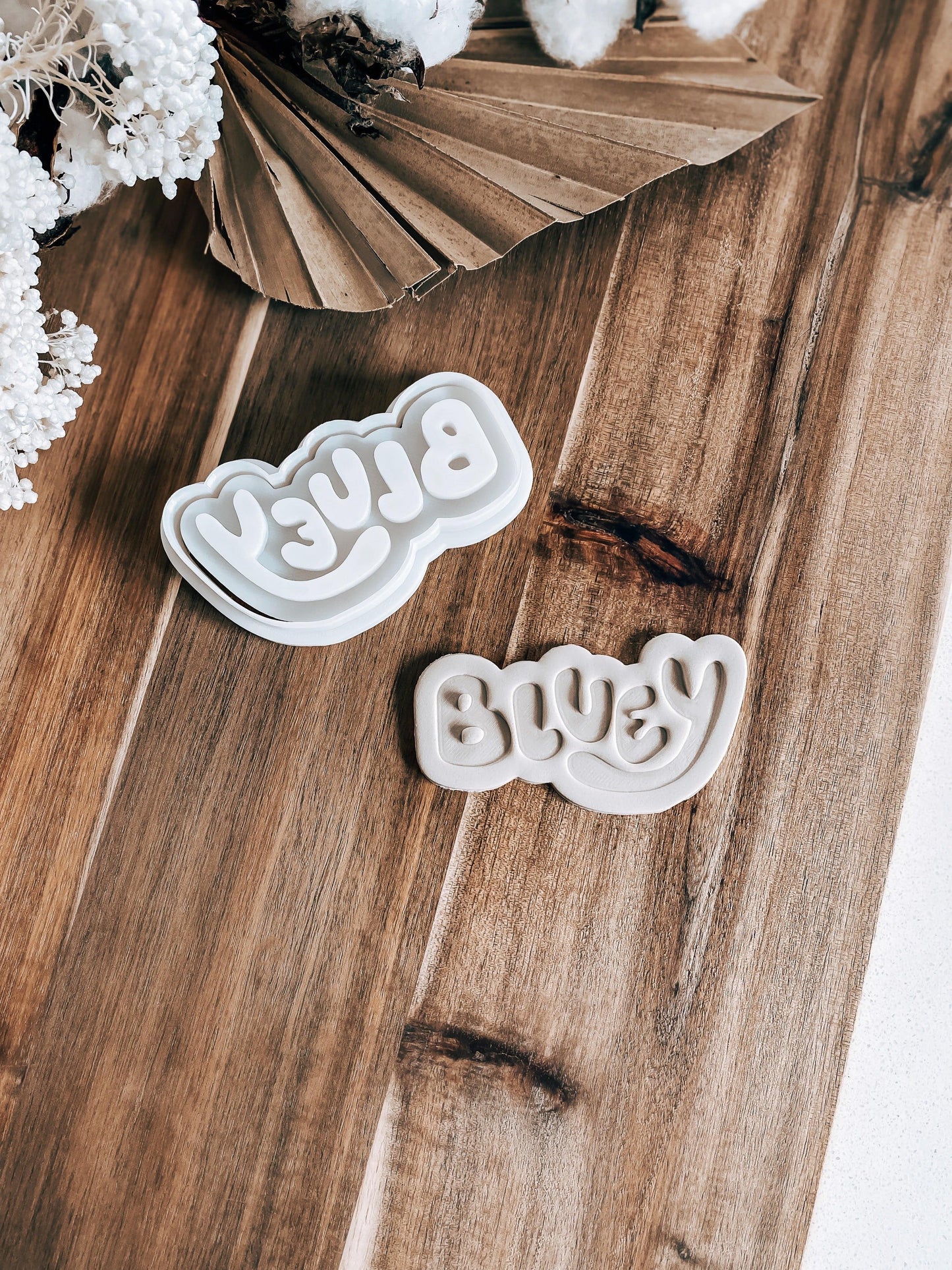 Bluey Script Cookie Cutter and Stamp - O'Khach Baking Supplies