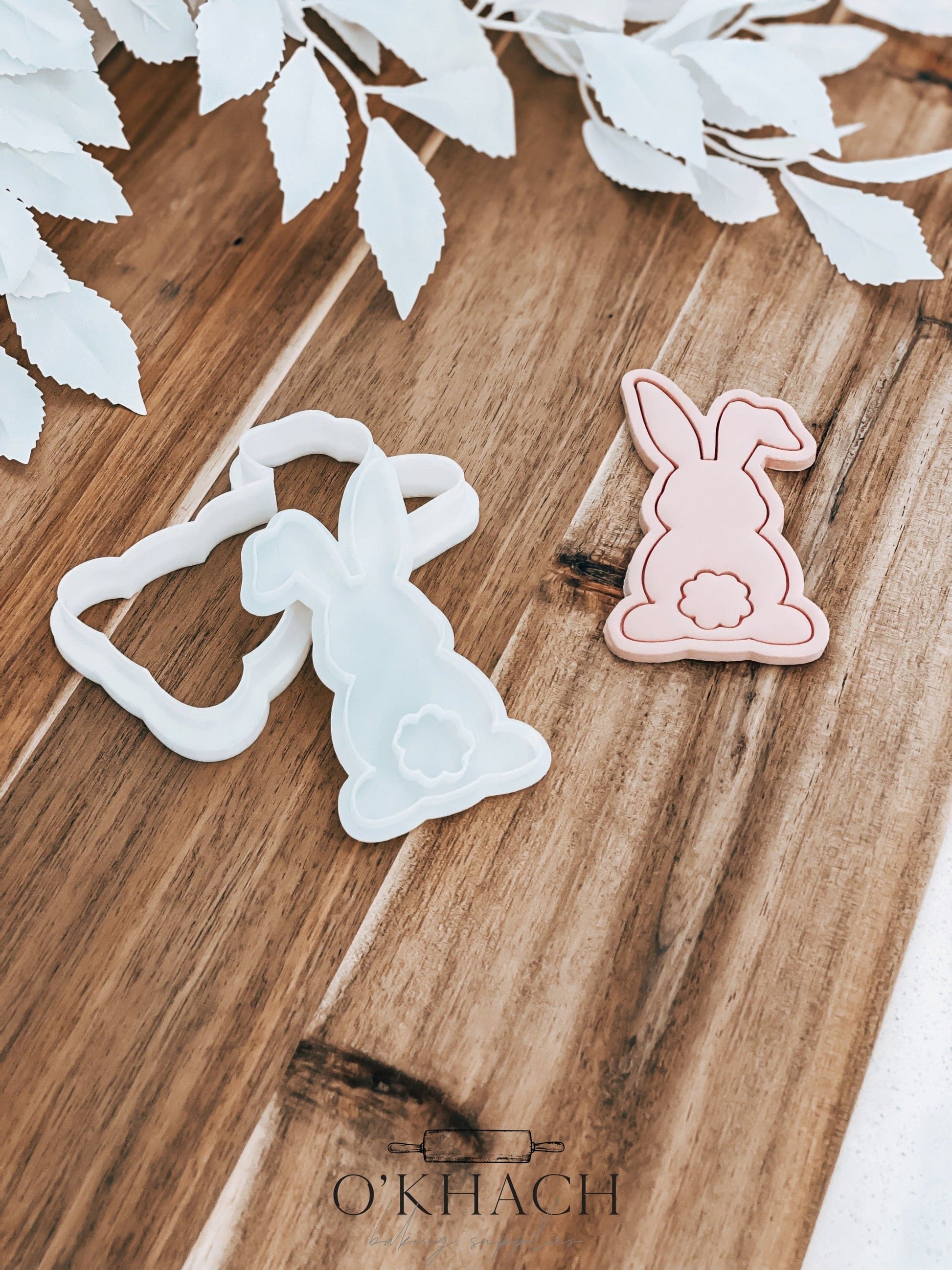 Bunny Behind Cookie Stamp and Cutter - O'Khach Baking Supplies