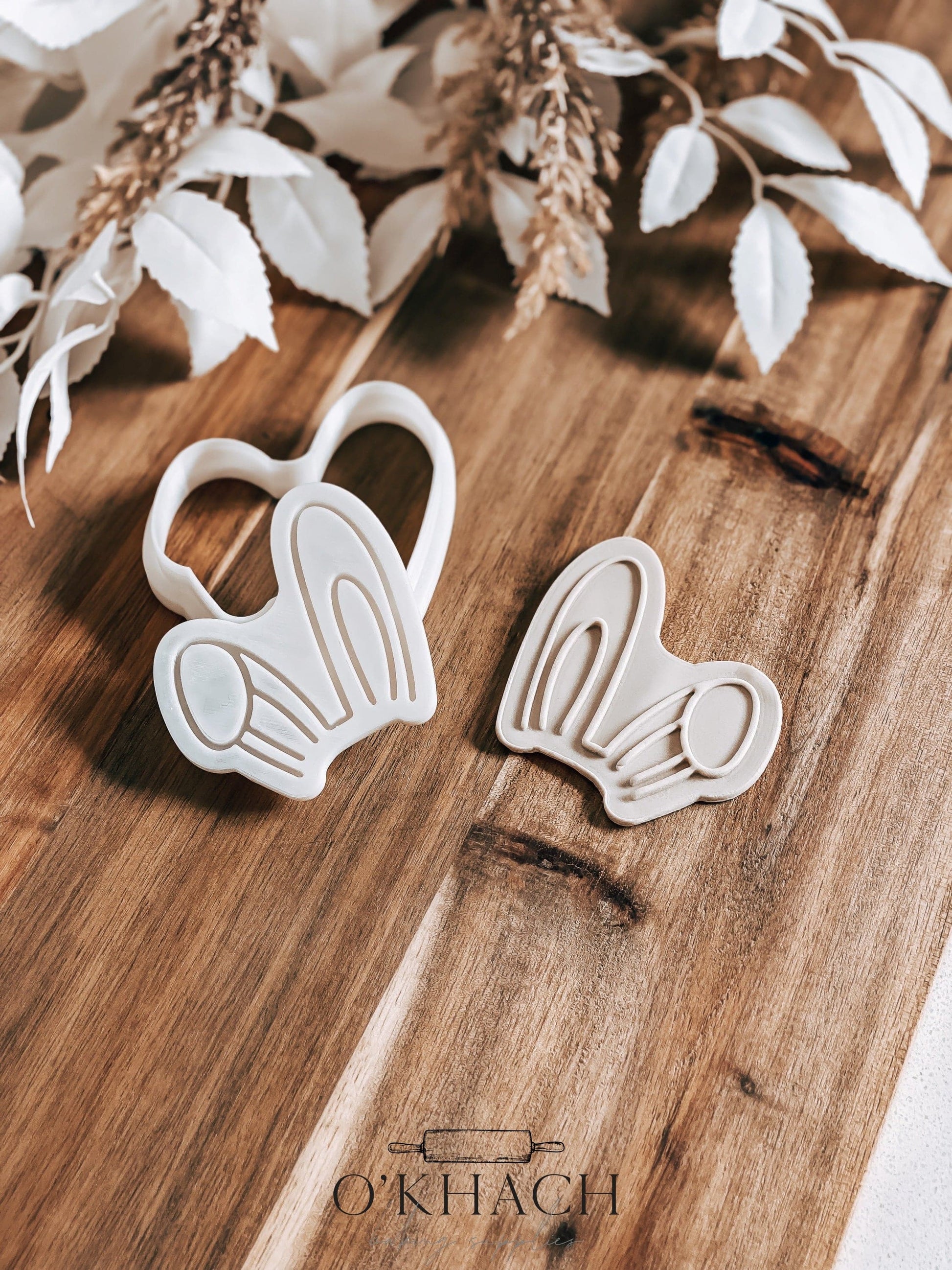 Bunny Ears 'Up' Cookie Stamp and Cutter - O'Khach Baking Supplies