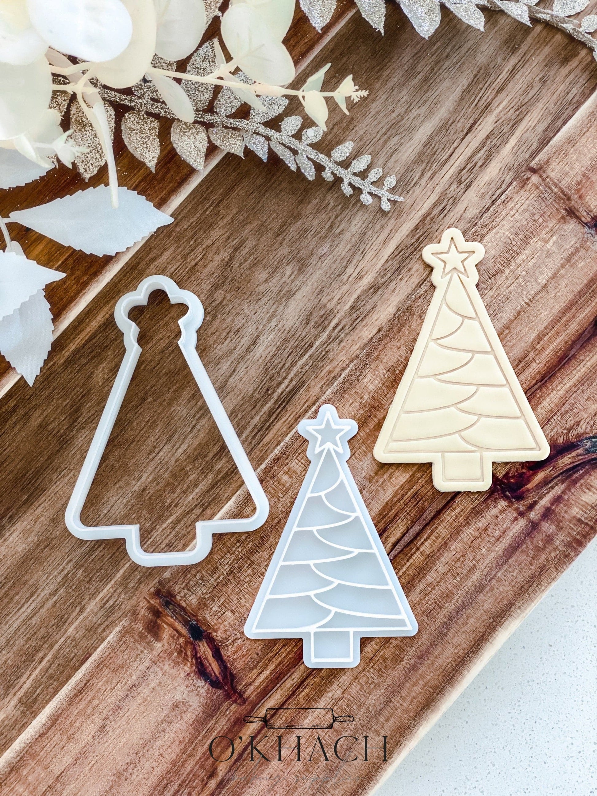 Line Christmas Tree - Cookie Stamp and Cutter - Fondant & Sugar Cookies