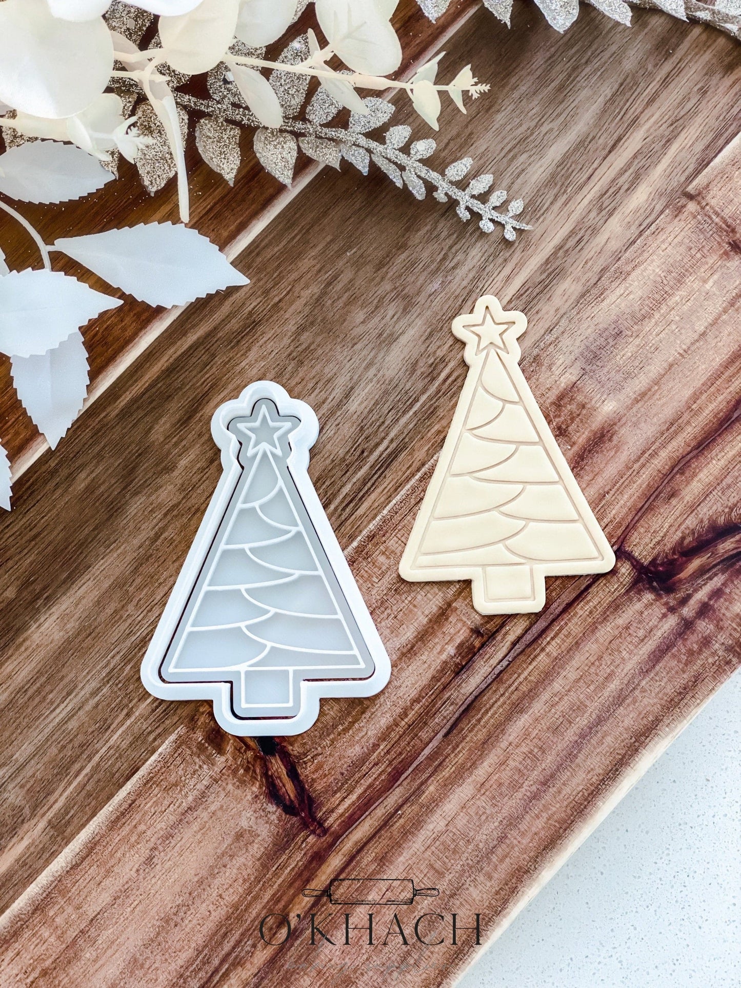 Line Christmas Tree - Cookie Stamp and Cutter - Fondant & Sugar Cookies