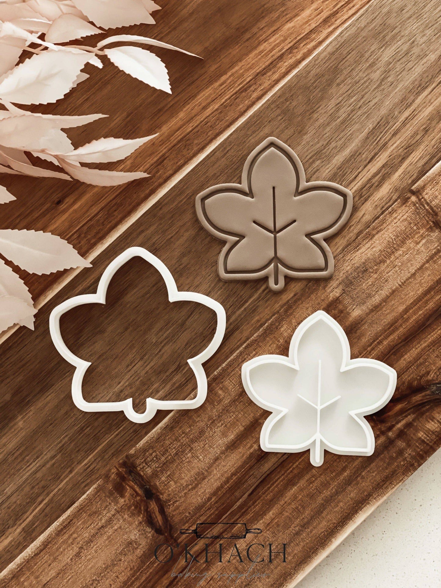 Spring Leaf Stamp and Cutter - O'Khach Baking Supplies