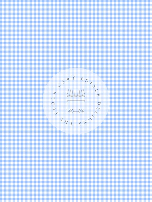 Gingham Blue - Edible Image - O'Khach Baking Supplies