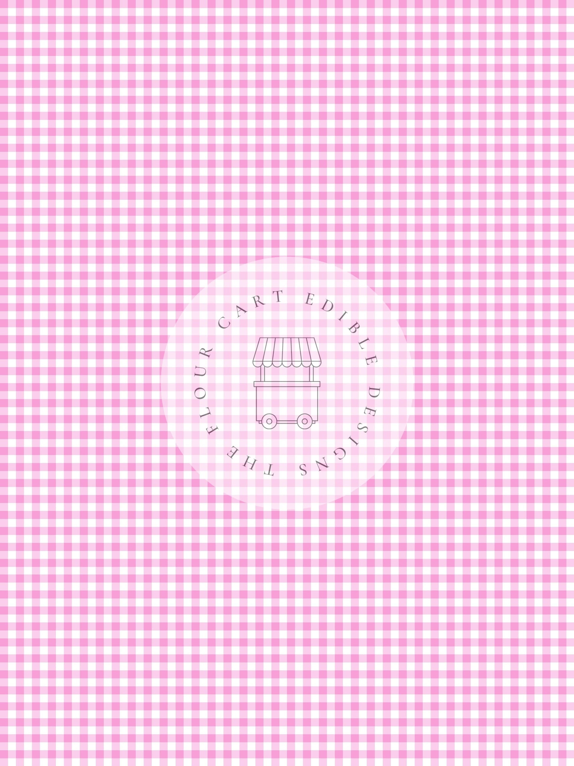 Gingham Magenta  - Edible Image - O'Khach Baking Supplies