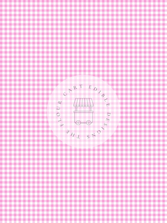 Gingham Magenta  - Edible Image - O'Khach Baking Supplies