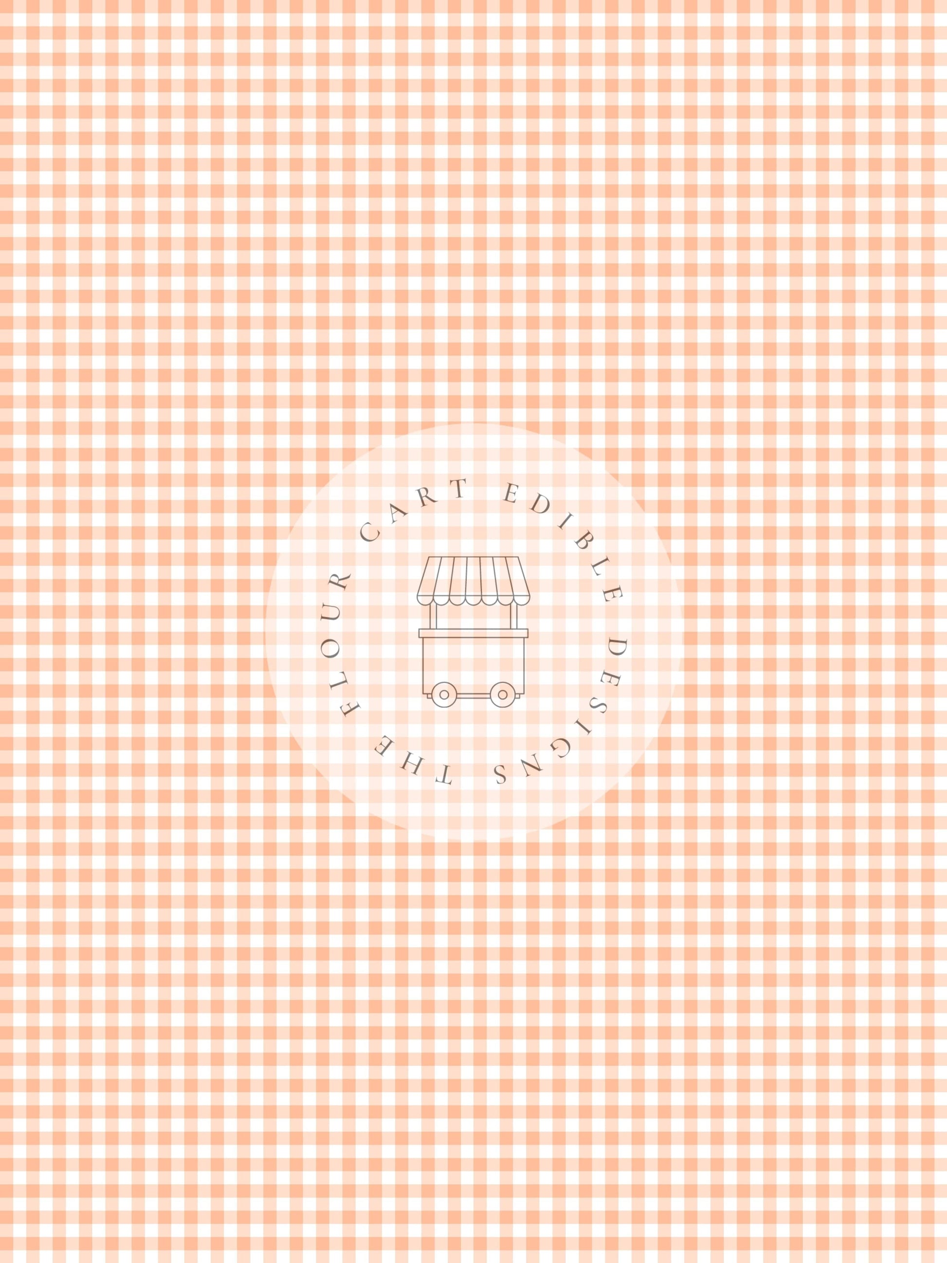 Gingham Orange  - Edible Image - O'Khach Baking Supplies