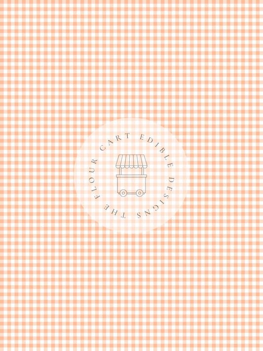 Gingham Orange  - Edible Image - O'Khach Baking Supplies