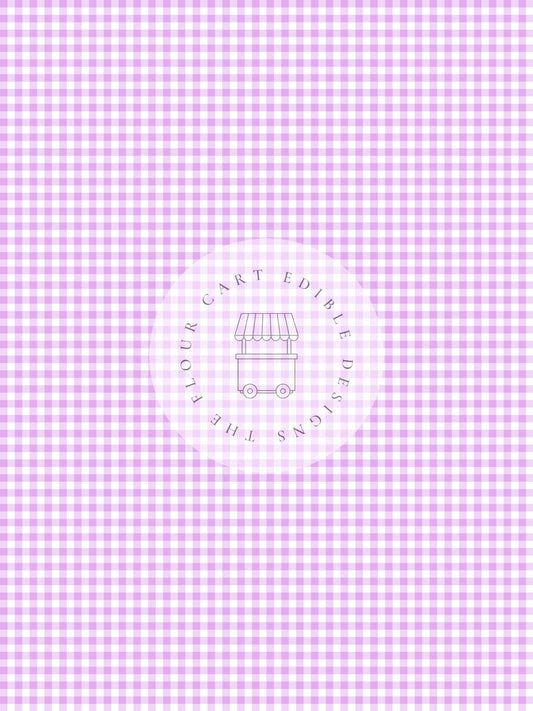 Gingham Purple - Edible Image - O'Khach Baking Supplies