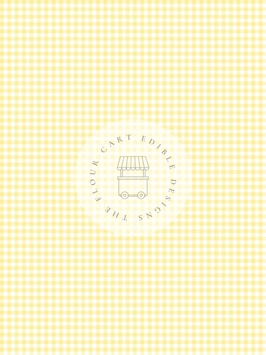 Gingham Yellow - Edible Image - O'Khach Baking Supplies