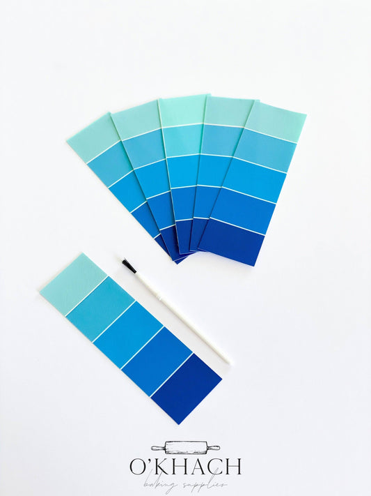 BLUES Paint Your Own (PYO) Edible Paint Palettes - Paint Brush included - O'Khach Baking Supplies