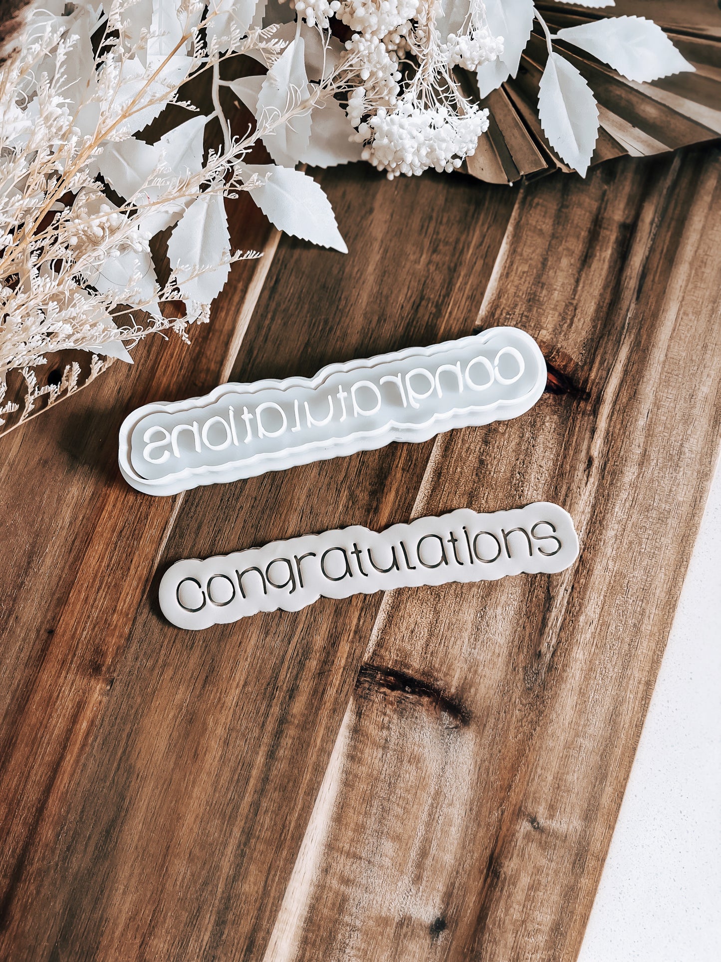 Congratulations (FUNKY) Cookie Stamp and Cutter - Premium Cutter and Stamp from O'Khach Baking Supplies - Just $19.00! Shop now at O'Khach Baking Supplies