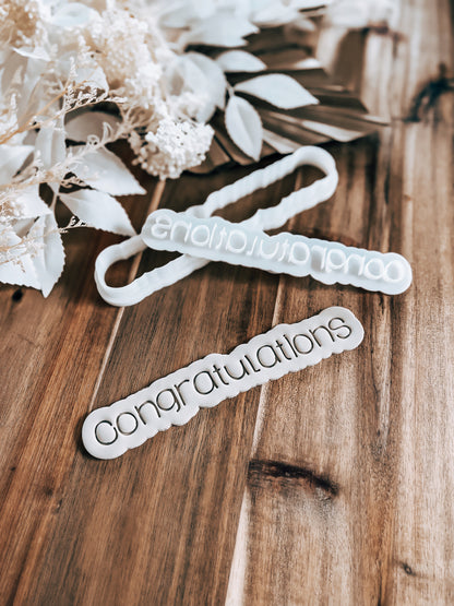 Congratulations (FUNKY) Cookie Stamp and Cutter - Premium Cutter and Stamp from O'Khach Baking Supplies - Just $19.00! Shop now at O'Khach Baking Supplies