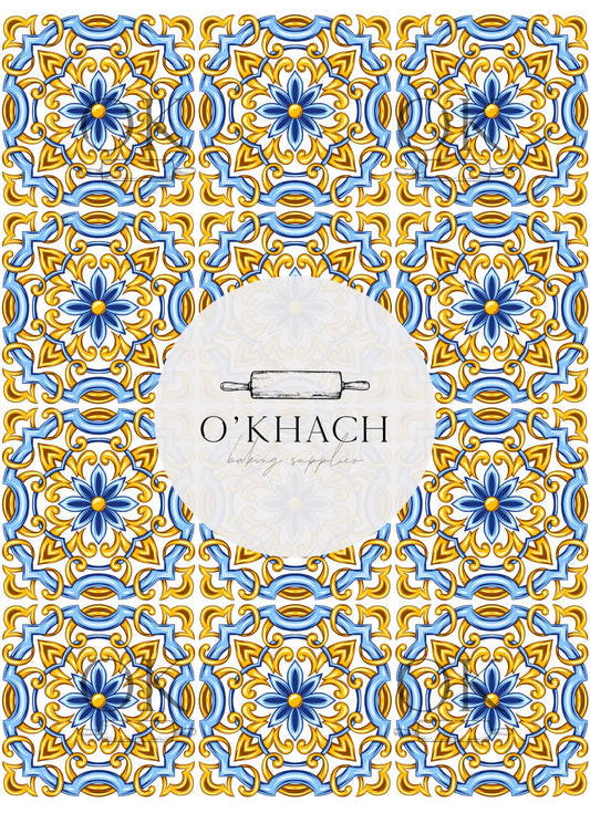 Positano & Lemon Details Pattern No.12 - Edible Image - Premium Edible Image from O'Khach Baking Supplies - Just $16.99! Shop now at O'Khach Baking Supplies