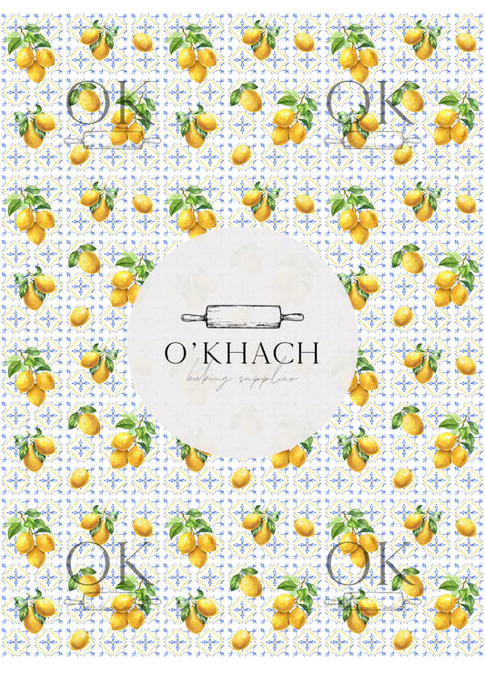 Positano & Lemon Details Pattern No.15 - Edible Image - Premium Edible Image from O'Khach Baking Supplies - Just $16.99! Shop now at O'Khach Baking Supplies