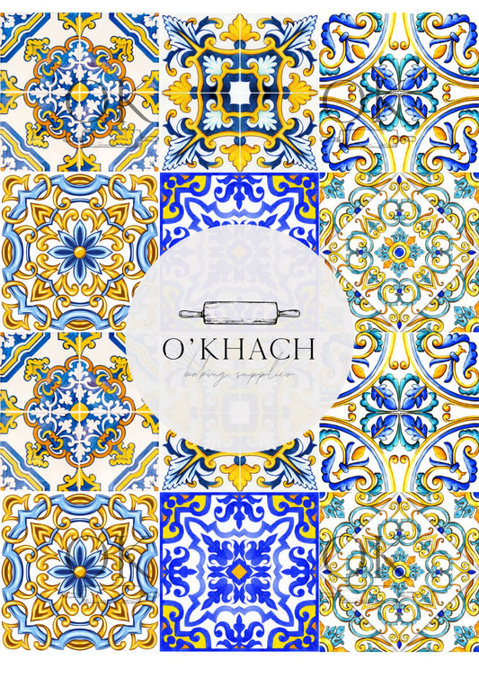 Positano & Lemon Details Pattern No.22 - Edible Image - Premium Edible Image from O'Khach Baking Supplies - Just $16.99! Shop now at O'Khach Baking Supplies