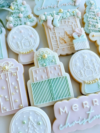 Snowy Christmas Tree 'UP' - Cookie Stamp & Cutter - Fondant & Sugar Cookies